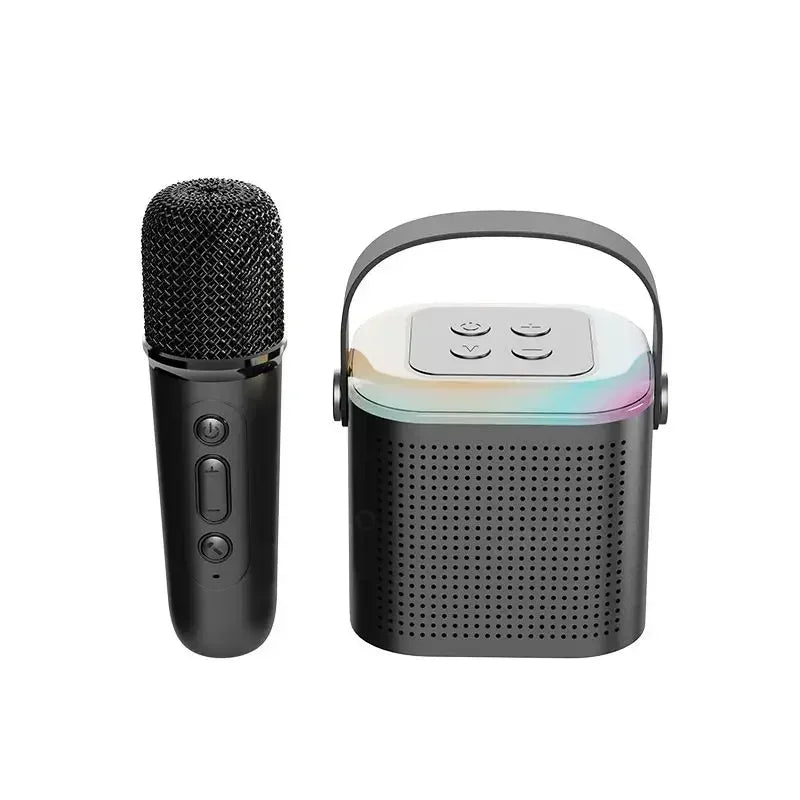 Caixa de som Bluetooth karaokê da Lebuy™ de alta potência portátil, som surround estéreo 360, subwoofer sem fio à prova d'água com microfone duplo, boombox