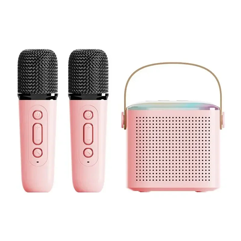 Caixa de som Bluetooth karaokê da Lebuy™ de alta potência portátil, som surround estéreo 360, subwoofer sem fio à prova d'água com microfone duplo, boombox