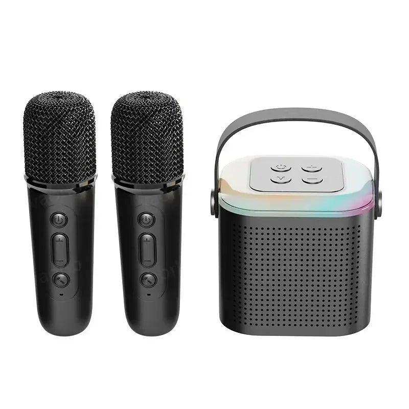 Caixa de som Bluetooth karaokê da Lebuy™ de alta potência portátil, som surround estéreo 360, subwoofer sem fio à prova d'água com microfone duplo, boombox