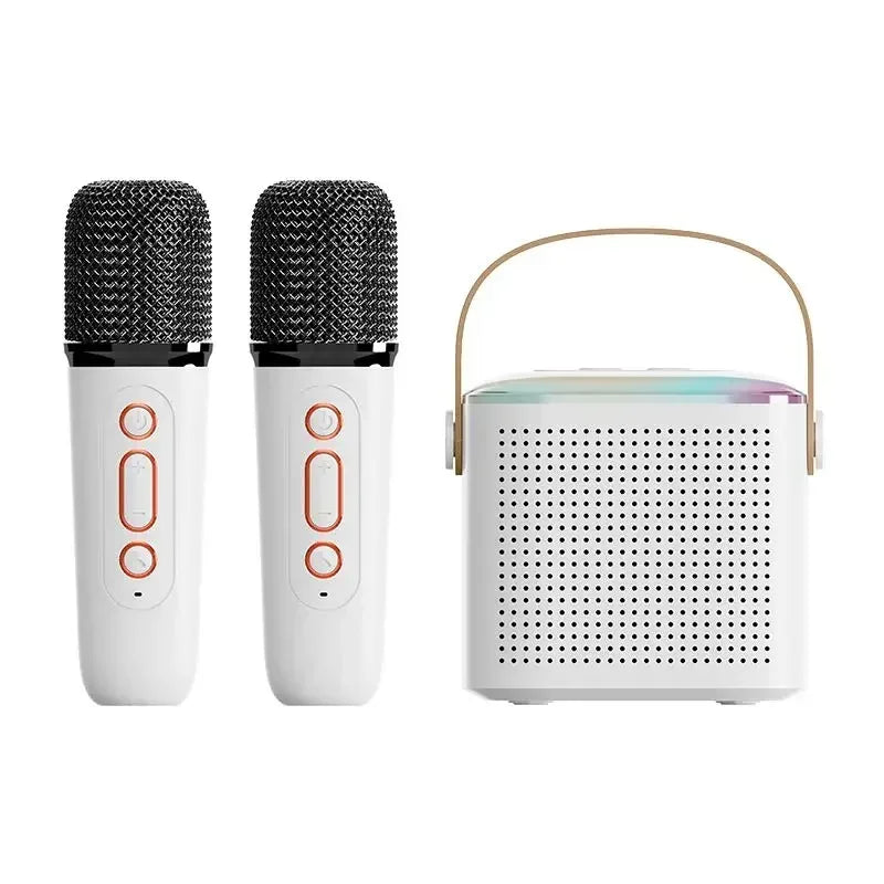 Caixa de som Bluetooth karaokê da Lebuy™ de alta potência portátil, som surround estéreo 360, subwoofer sem fio à prova d'água com microfone duplo, boombox
