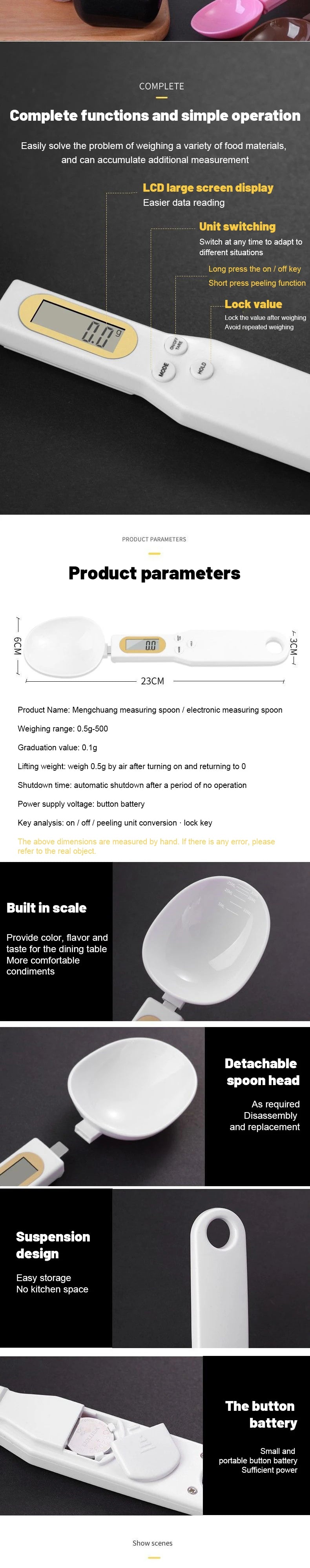 Balança de cozinha com balança digital LCD da Lebuy™ de 1 peça, balança eletrônica de medição de pó de café, balança de cozimento