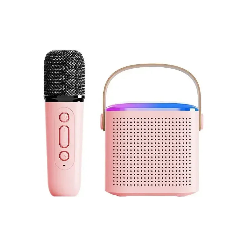 Caixa de som Bluetooth karaokê da Lebuy™ de alta potência portátil, som surround estéreo 360, subwoofer sem fio à prova d'água com microfone duplo, boombox