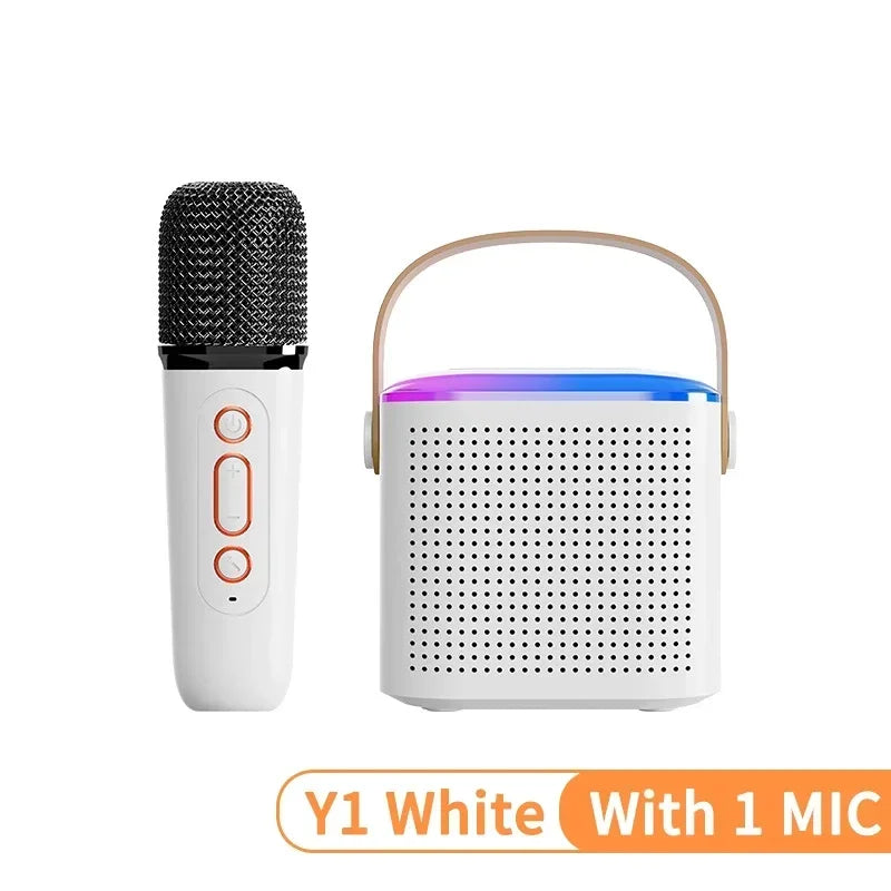 Caixa de som Bluetooth karaokê da Lebuy™ de alta potência portátil, som surround estéreo 360, subwoofer sem fio à prova d'água com microfone duplo, boombox